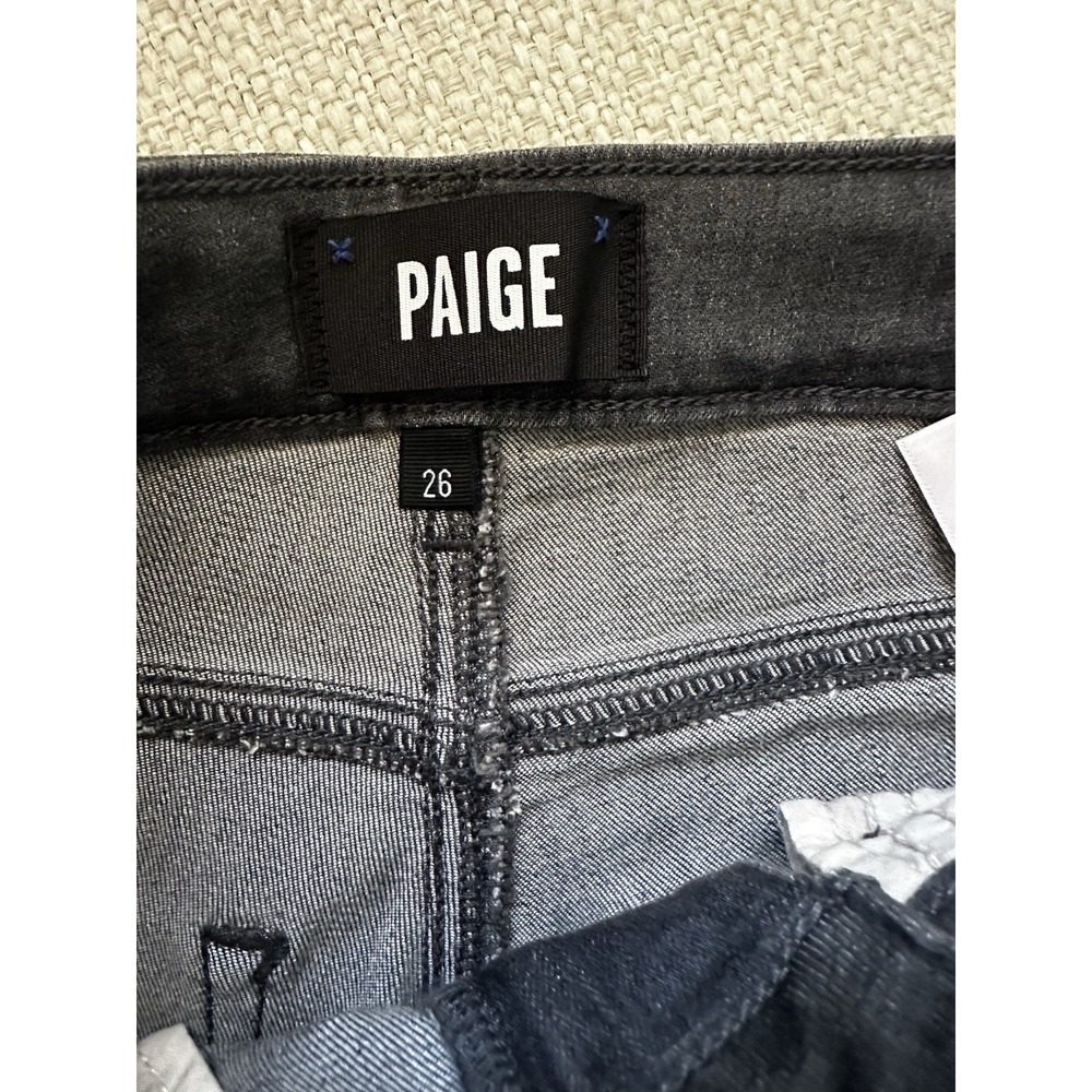 PAIGE Hoxton Ankle Leg Stretch Denim Skinny Jeans Charcoal Wash High Rise - Picture 6 of 6